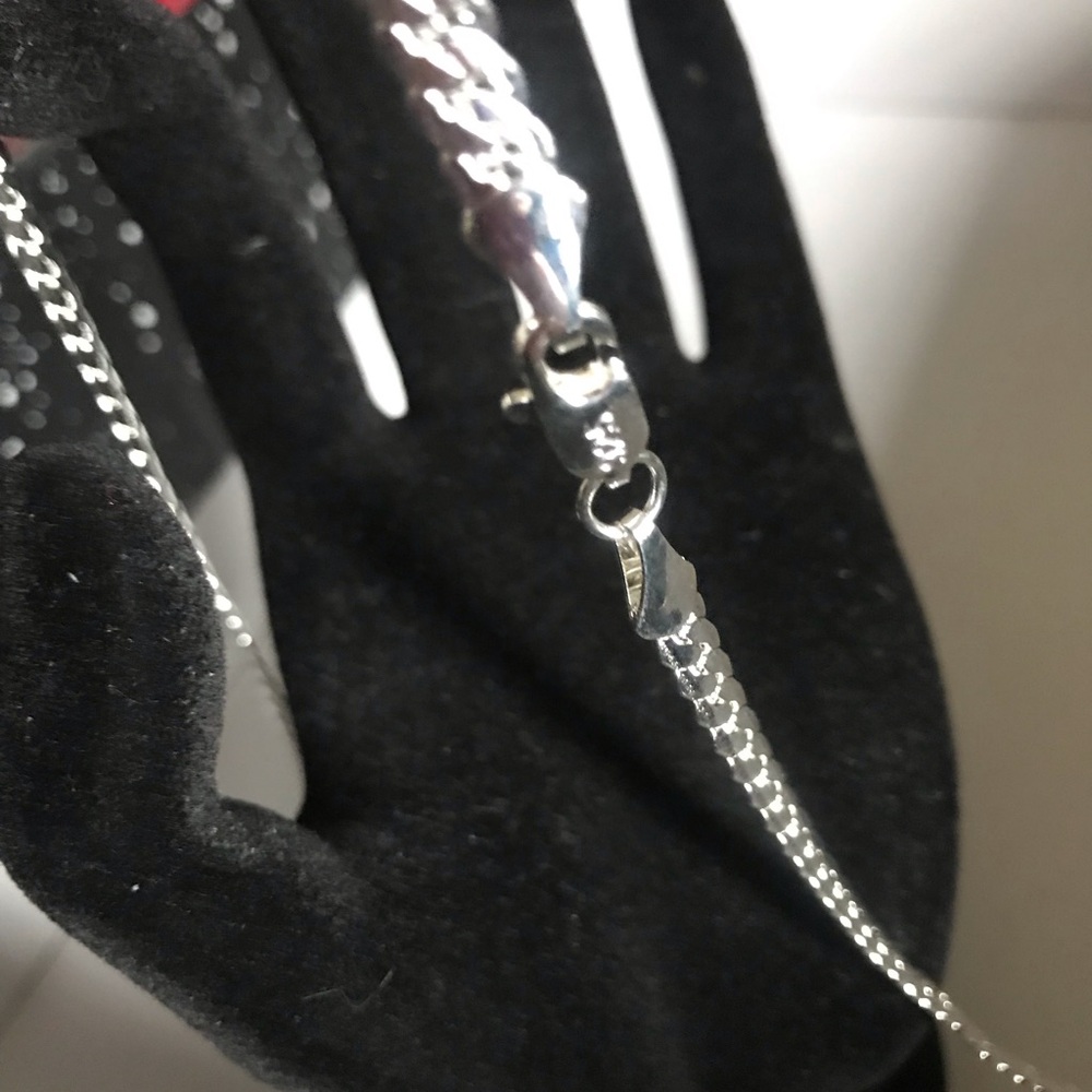 Sterling Silver Box Chain Necklace - 22”